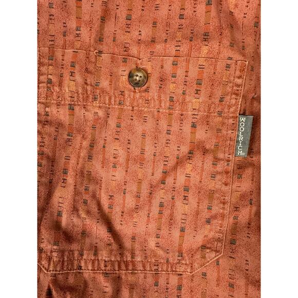 Vintage woolrich terracotta/ rust Aztec button down men’s L - Picture 9 of 9